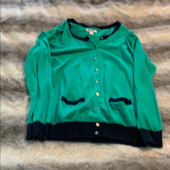 Old Navy Sweaters - Women’s Old Navy Kelly green and navy cardigan